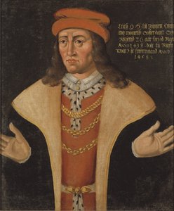 Erik (Eric) I de Pomeranie, roi de Danemark, Norvege et Suede - 波美拉尼亚的埃里克 (1382-1459) 的肖像，丹麦、挪威和瑞典国王，匿名。 布面油画。 尺寸：78x64 厘米。 斯德哥尔摩国家博物馆 作者 未知艺术家