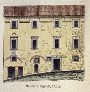 画家拉斐尔（Raffaello Santi）（1483 - 1520）在意大利乌尔宾居住的房屋外墙。 作者 未知艺术家