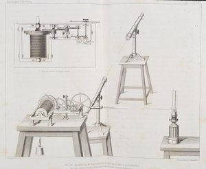 Fizeau测量光速的仪器--载于Francois Arago的 "大众天文学"，巴黎，Cide出版社 作者 未知艺术家