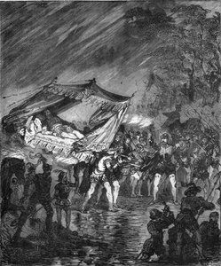 查理五世（1500-1558）逃往德国的Inspruck（1552）。 作者 未知艺术家