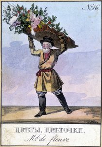 Flower merchant in Russia in the 19th century. 作者 未知艺术家