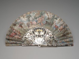 带田园风光的折扇，约1740年代至50年代 作者 未知艺术家