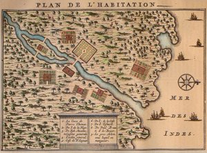 Francois Leguat在罗德里格斯岛的定居地图 - Le plan de l