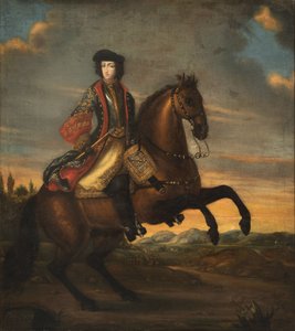 Frederic IV de Holstein Gottorp a cheval - Frederick IV (1671-1702) 的肖像，骑马的 Holstein-Gotorp 公爵，匿名。 布面油画 作者 未知艺术家
