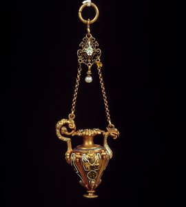 瓮形珐琅金吊坠。 1560 巴黎，卢浮宫 作者 未知艺术家