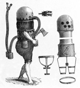 1797年，他用它潜入奥得河水中。 作者 未知艺术家