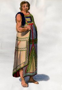 来自乌拉圭蒙得维的亚的印度服装。 十八世纪末的石版画。 巴黎，装饰艺术 作者 未知艺术家