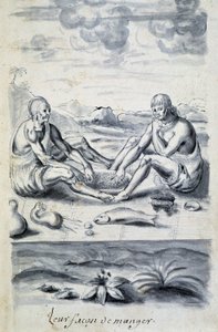 Indiens se 滋养 - 在“”对话或采访一个法国人与一个野蛮人“” 作者 未知艺术家