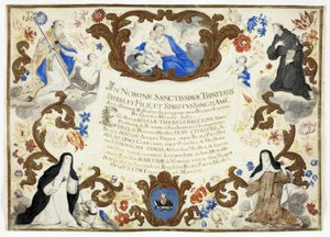 Maria Theresa Baglioni 修女的授职证书 作者 未知艺术家