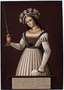Jeanne la Maid, with a sword - in “” Jeanne d