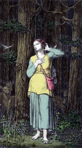 圣女贞德听到了她的天籁之音：大天使圣迈克尔、圣凯瑟琳和圣玛格丽塔命令她去法国帮助国王，并向他保证上帝会帮助他。 19 世纪。 作者 未知艺术家