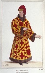 约翰无畏（1371-1419），勃艮第公爵。1830年的雕版画 作者 未知艺术家