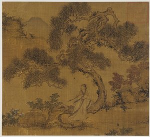 风景：松树下的人 作者 未知艺术家