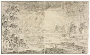 有村庄的风景 作者 未知艺术家