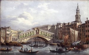 Le pont Rialto - 在“威尼斯主要景观专辑”中，生病了。 马可·莫罗，编辑。 Gio Brizeghel, v.1840 作者 未知艺术家
