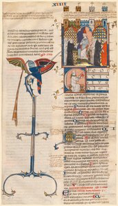 从格拉蒂安的 "Decretum "中摘录的叶片：带坐姿教士的 C[anonici cuiusdam ecclesiae]首字母 作者 未知艺术家