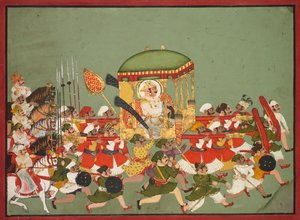 乘坐花轿的科塔马哈拉奥-查塔尔-萨尔（1758-64 年在位 作者 未知艺术家