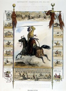 Mameluck（东方骑马） - 在查尔斯·奥布里的“古代和现代骑马的风景如画的历史”中 作者 未知艺术家