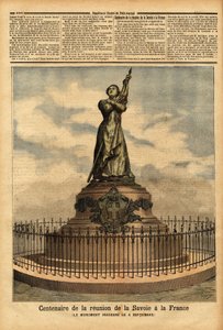 纪念 Savoy 与法国联系一百周年（1792 年），由雕刻家 Falguiere 设计，于 9 月 4 日落成。雕刻在“Le petit journal””10/10/1892。 塞尔瓦的收藏。 作者 未知艺术家