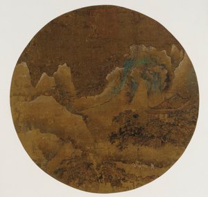 山景：峭壁、寺庙和松树 作者 未知艺术家