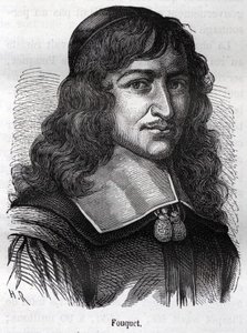 尼古拉-富凯（1615 - 1680），法国政治家。雕刻自亨利-马丁的《法国历史》，日期为19世纪。19世纪。 作者 未知艺术家