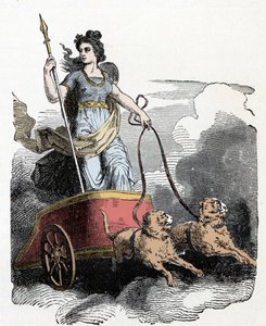 北欧神话。Frigga - 北欧神话：女神Freyja在她的战车上由猫拉着。