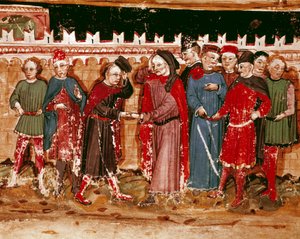手稿中的 Miniature gabelle 官员（H V-5 女士）“Codex de Privileges” 作者 Unknown artist