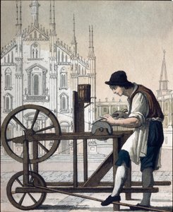 Old trade: the knife grinder (Lithograph 作者 未知艺术家