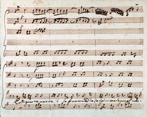 Page of musical score of Estinguere vorrei aria in Griselda opera by Antonio Vivaldi 作者 未知艺术家