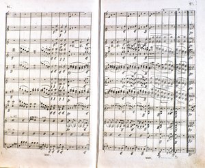 Symphony n 乐谱的第一个德语版页面。 德国作曲家路德维希·范·贝多芬 (1770-1827) (1799-1800) 的 C 大调第一首。 波恩 作者 未知艺术家