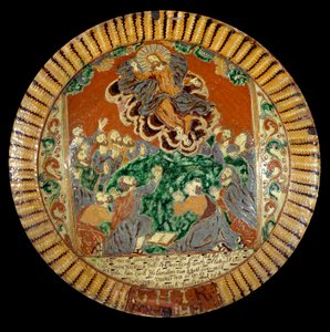 代表基督升天的涂漆地球板。 1752. Sevres，国立陶瓷博物馆 作者 未知艺术家