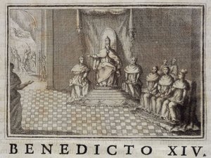 教皇本笃十四世（1740-1758）在“传教士年鉴”中，托马斯-玛丽·马马奇，罗马 作者 未知艺术家