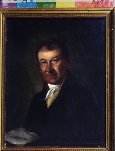 Portrait du compositeur Dmitry Bortniansky (1751-1825)（作曲家德米特里-鲍特尼亚斯基肖像）。无名画。纸面油画，26.3 x 20.7 厘米，18 世纪后期。古典主义。国家中央 A. Bakhrushin 剧院博物馆，莫斯科。 作者 未知艺术家