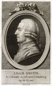 亚当·斯密 (1723 - 1790) 的肖像，苏格兰哲学家和经济学家。 作者 未知艺术家