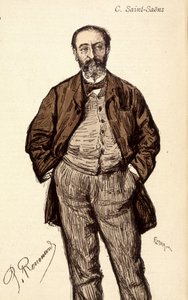 卡米尔-圣桑（Saint-Saens）的肖像（1835-1921），法国作曲家。 作者 未知艺术家