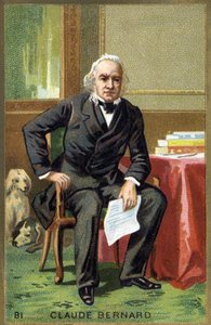 法国生理学家克劳德-伯纳德（1813 - 1878）的肖像。19世纪的彩色石版画。 作者 未知艺术家
