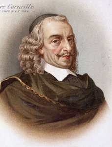 Corneille 的肖像（1606 - 1684）。 19 世纪的彩色平版印刷术。 作者 未知艺术家