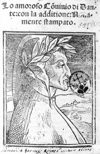 Portrait of Dante Alighieri (1265 - 1321), Italian poet. Frontispice of “” Il Convivio”” 作者 未知艺术家