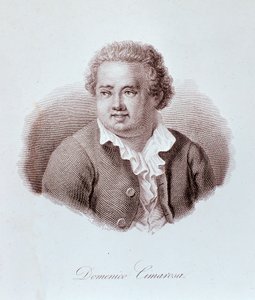 Domenico Cimarosa (1749-1801) 意大利作曲家的肖像雕刻。 18世纪。 米兰，音乐学院图书馆 作者 未知艺术家