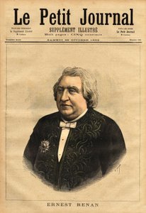 Portrait of Ernest Renan (1823-1892), writer, philologist, philosopher and historian. Popular author of “The Life of Jesus”, which contains this controversy of a biography of Jesus, redigeed as that of an ordinary man and that the Bible must be critically  作者 未知艺术家