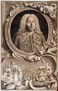 乔治·弗里德里希·亨德尔 (ou Handel) (1685-1759) 18 世纪“亚历山大盛宴”的卷首画。 博洛尼亚，市民书目博物馆 作者 未知艺术家