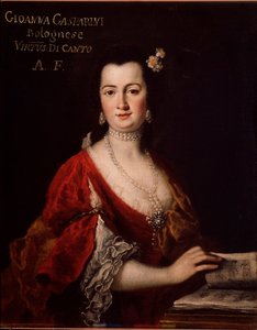 Giovanna Gasparini (1717-?) 意大利歌手匿名绘画的肖像。 18世纪。 博洛尼亚，民间音乐书目博物馆。 作者 未知艺术家