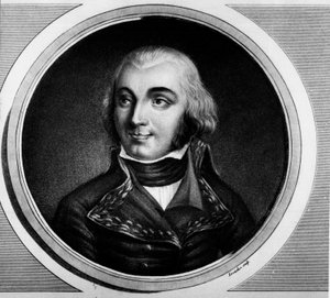 让·巴蒂斯特 (Jean Baptiste) 的肖像，Jourdan 伯爵，法国元帅 (1762-1833)。 版画《法国大革命历史绘画全集，三卷》。””1804 年。 作者 未知艺术家