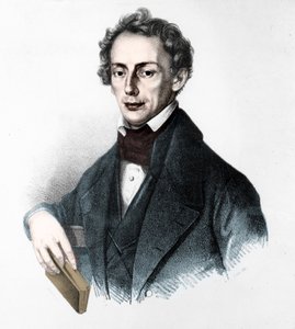 约翰-克里斯蒂安-多普勒（1803-1853）的画像。奥地利物理学家。19世纪的雕版画。 作者 未知艺术家
