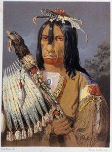 Portrait of Kee-Ake-Saa-Ka-Wow with the calumet - in “” Wandering of an artist among the indians of north america”” by Paul Kane, Longmans & Roberts, London 作者 未知艺术家
