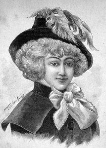 Fontenay或Teresa(Theresa或Terezia)Cabarrus女士的肖像，即Tallien(Talien)夫人，Caraman Chimay的公主(1773 - 1835)-在 "Les Contemporains "中，19世纪末，未注明。 作者 未知艺术家