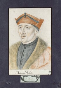 菲利普·德·夏博 (1492-1543) 的肖像，法国海军上将，无名氏。 纸上彩色铅笔，尺寸：28x19，约 1530 年，圣彼得堡国家冬宫 作者 未知艺术家