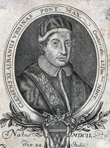 教皇克莱门特十一世（Gianfrancesco Albani）（1649 - 1721）的肖像，第241位教皇。18世纪的雕版画 作者 未知艺术家