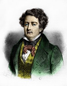 法国男高音阿道夫·诺里特 (1802-1839) 的肖像。 作者 未知艺术家