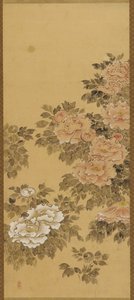 红白牡丹 作者 未知艺术家